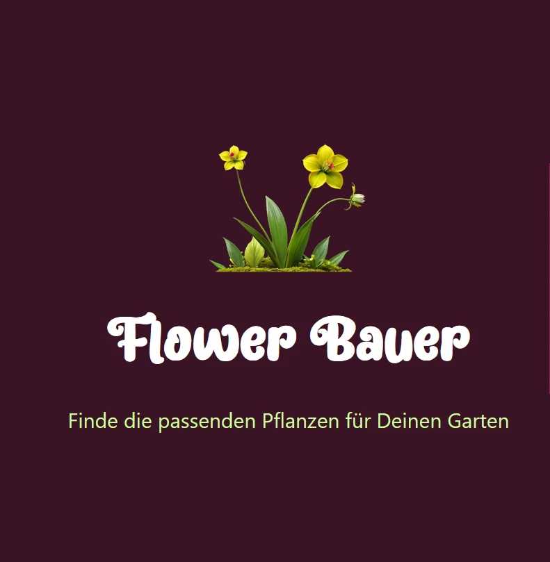 Startpage of the app Flower Bauer with a purple background and a flower icon.